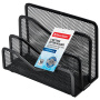 Подставка для бумаг и писем BRAUBERG "Germanium", металлическая, 3 секции, 122х173х83 мм, черная, 231946 - Лотки и подставки секционные