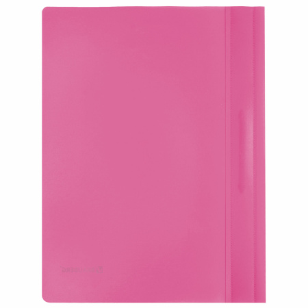 Скоросшиватель пластиковый BRAUBERG, А4, 130/180 мкм, розовый, 228672 - Папки-скоросшиватели мягкие