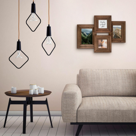 Рамка из мангового дерева BRAUBERG LOFT QUAD, фото разного размера, акриловый экран, 52х39 см, 391283 - Рамки для дипломов, сертификатов, грамот, фотографий