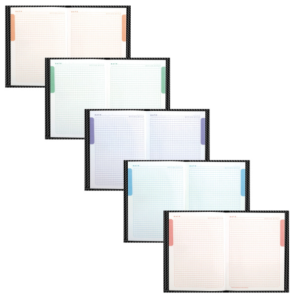 Блокнот БОЛЬШОЙ ФОРМАТ А4 205х290 мм, 80 л., твердый переплет, выбор. лак, блок 5 цветов, клетка, HATBER, "Carbon Style", 80ББ4влВ1 14359, B197103 - Блокноты в книжном переплете