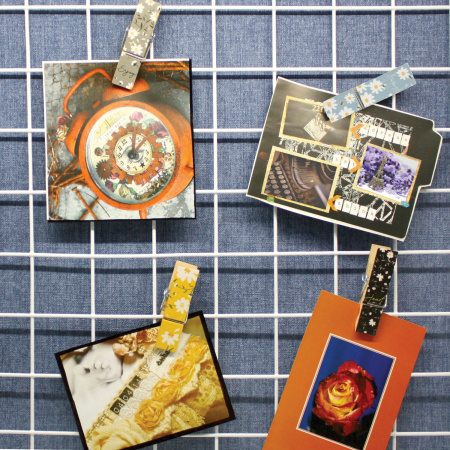 Прищепки декоративные широкие "Ромашки", 4 штуки, 7,2 см, ассорти, ОСТРОВ СОКРОВИЩ, 662680 - Прищепки для творчества