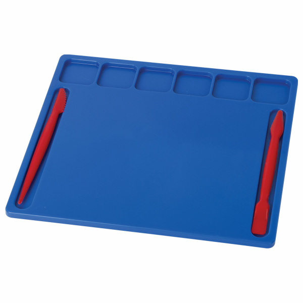 Доска для лепки А5, 200х170 мм, ЮНЛАНДИЯ, ассорти, 6 отделений для пластилина, 2 стека, 227398 - Доски, стеки и формочки для лепки