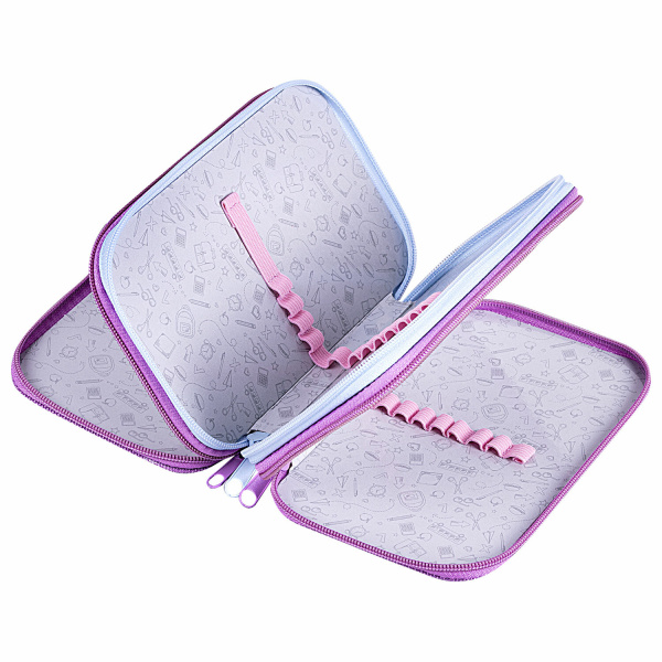 Пенал ПИФАГОР, 3 отделения, ламинированный картон, 19х11 см, "Sweet Dreamer", 271545 - Пеналы каркасные