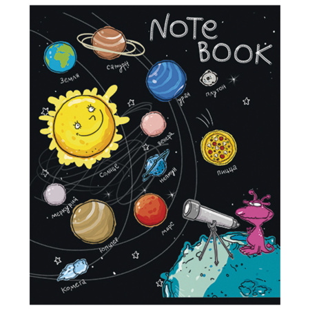 Тетрадь А5 48 л. ПЗБМ, скоба, клетка, конгрев, выборочный TWIN лак, "Полетели!" (5 видов), 028047 - Тетради 40-48 листов