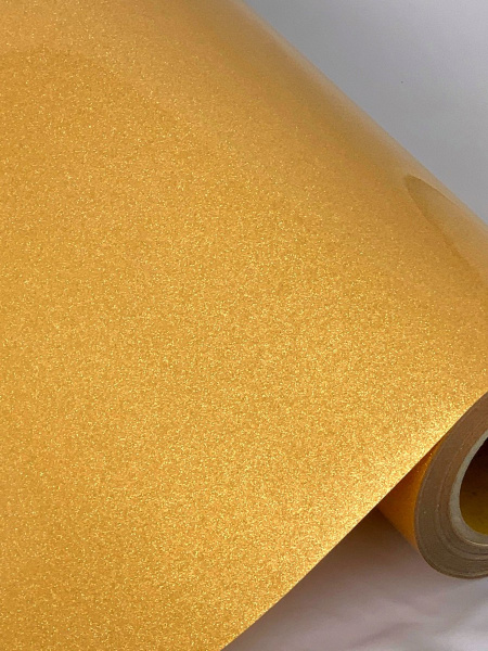 Термотрансферная пленка с блестками, цвет Золото, размер 25*25 см (Ю.Корея) - Термотрансферная пленка