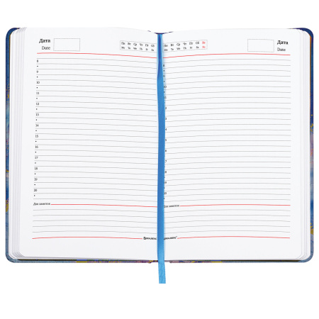 Ежедневник недатированный А5 (138х213 мм), BRAUBERG VISTA, под кожу, твердый, 136 л., "Marble", 112008 - Ежедневники с покрытием "под кожу и ткань"