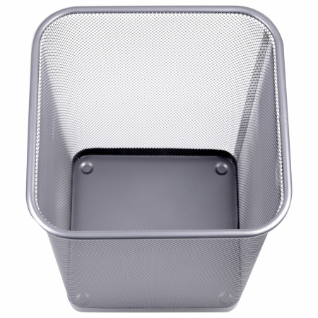 Корзина для бумаг квадратная 17 литров, BRAUBERG "Germanium", металл, серебро, 237976 - Корзины для бумаг