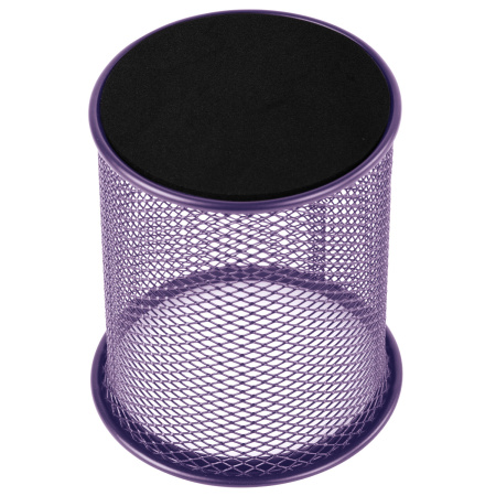 Подставка-органайзер BRAUBERG "Germanium", металлическая, круглое основание, 100х89 мм, фиолетовая, 231981 - Подставки канцелярские без наполнения