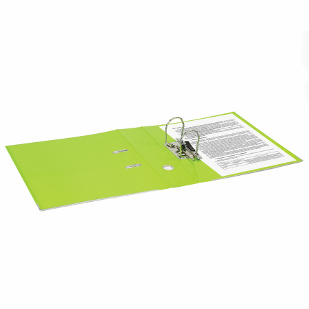 Папка-регистратор BRAUBERG "EXTRA", 75 мм, салатовая, двустороннее покрытие пластик, металлический уголок, 228576 - Папки-регистраторы с арочным механизмом