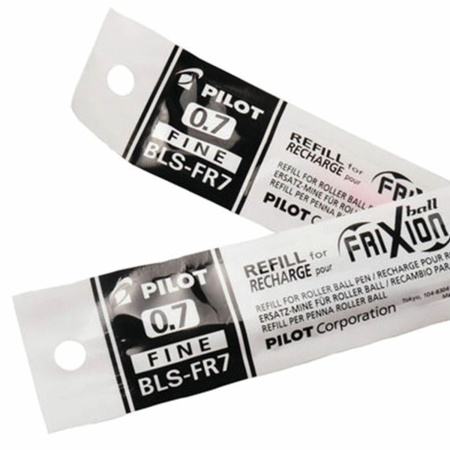 Стержень стираемый гелевый PILOT, 111 мм, ЧЕРНЫЙ, узел 0,7 мм, линия письма 0,35 мм, BLS-FR-7 - Стержни для ручек гелевых
