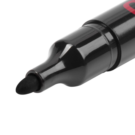 Маркер перманентный ОФИСМАГ, ЧЕРНЫЙ, круглый наконечник, 3 мм, с клипом, 151197 - Маркеры перманентные