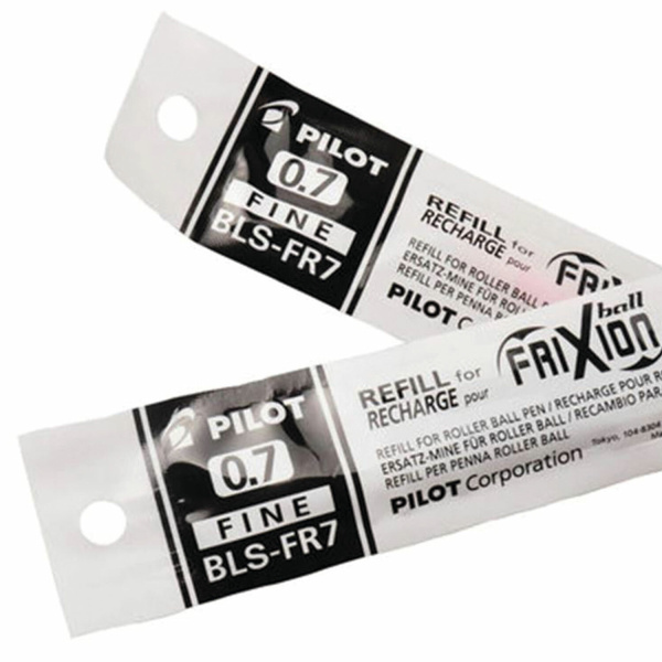 Стержень стираемый гелевый PILOT, 111 мм, ЧЕРНЫЙ, узел 0,7 мм, линия письма 0,35 мм, BLS-FR-7 - Стержни для ручек гелевых