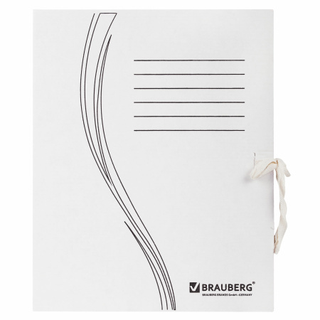 Папка архивная с завязками А4(325х260 мм), 150 мм, до 1400 листов, плотная, микрогофрокартон, БЕЛАЯ, BRAUBERG, 126513 - Накопители документов