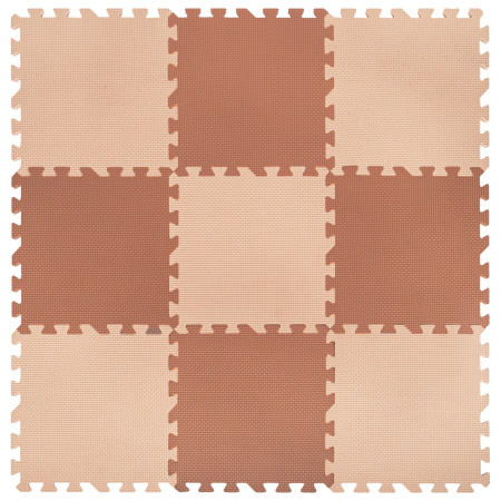 Коврик-пазл напольный 0,9х0,9 м, мягкий, бежевый, 9 элементов 30х30 см, толщина 1 см, ЮНЛАНДИЯ, 664661 - Игрушки развивающие