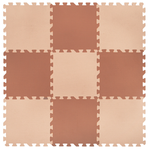 Коврик-пазл напольный 0,9х0,9 м, мягкий, бежевый, 9 элементов 30х30 см, толщина 1 см, ЮНЛАНДИЯ, 664661 - Игрушки развивающие