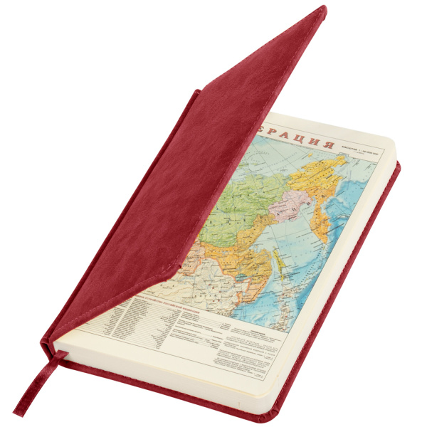 Ежедневник недатированный А5 138х213 мм BRAUBERG "Status", под кожу, 160 л., красный, 113364 - Ежедневники с покрытием "под кожу и ткань"