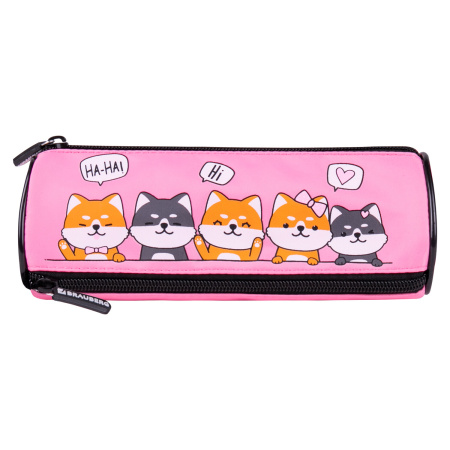 Пенал BRAUBERG, 3 отделения, нейлон, 21х7х7 см, "Puppies", 270839 - Пеналы мягкие