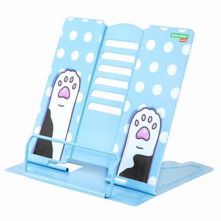 Подставка для книг и учебников BRAUBERG KIDS "Lil Paws", регулируемый угол наклона, металл, 238053 - Подставки для книг