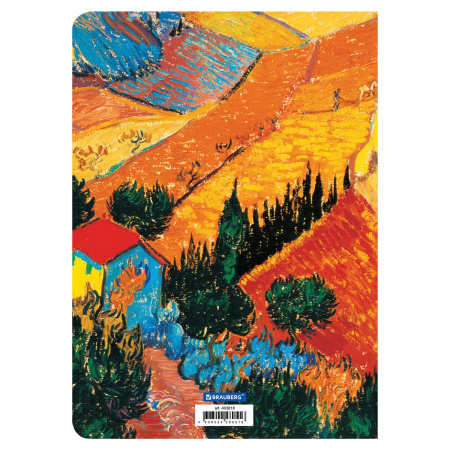 Тетрадь 60 л. в клетку обложка SoftTouch, бежевая бумага 70 г/м2, сшивка, В5 (179х250 мм), ВАН ГОГ, BRAUBERG, 1403818 - Тетради более 60 листов