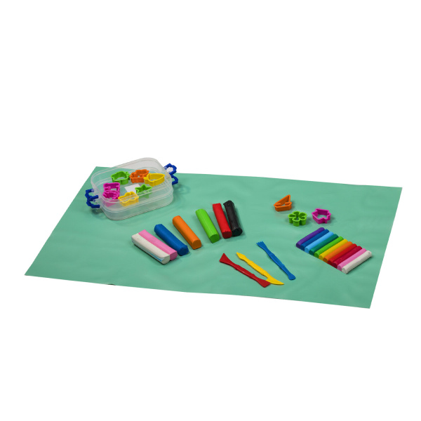 Набор для уроков труда ЮНЛАНДИЯ, клеенка ПВХ 40x69 см, фартук-накидка с рукавами, зеленый, 228357 - Аксессуары для рисования