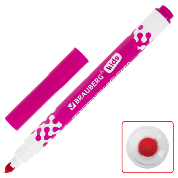 Фломастеры в портфельчике утолщенные 12 цветов, вентилируемый колпачок, BRAUBERG KIDS, 152185 - Фломастеры классические