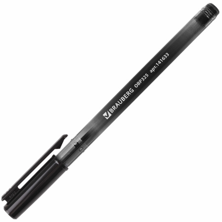 Ручка шариковая масляная BRAUBERG "Profi-Oil", ЧЕРНАЯ, корпус с печатью, узел 0,7 мм, линия письма 0,35 мм, 141633 - Ручки шариковые неавтоматические