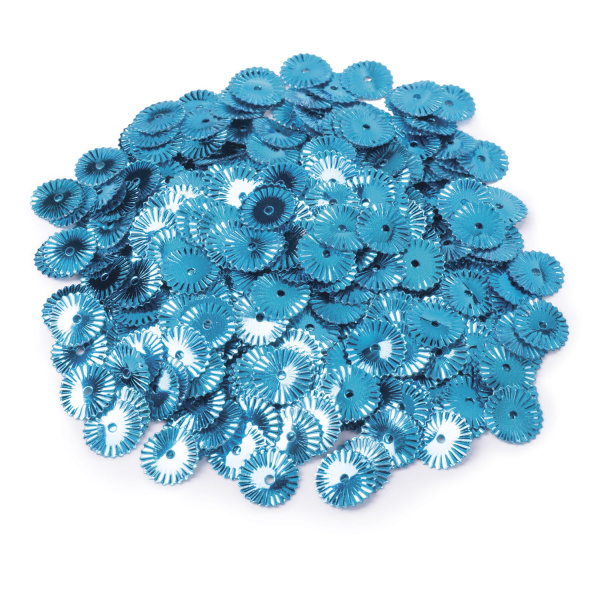 Пайетки для творчества "Рифленые", оттенки голубого, 10 мм, 30 грамм, ОСТРОВ СОКРОВИЩ, 661270 - Пайетки для творчества