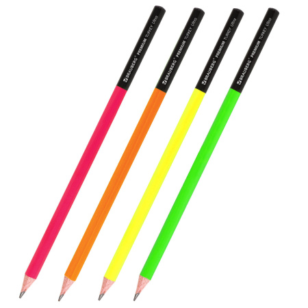 Карандаш чернографитный BRAUBERG "PREMIUM TURKEY", 1 шт., "Ultra", НВ, ассорти, дисплей,181570 - Карандаши чернографитные