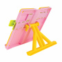 Подставка для книг ЮНЛАНДИЯ, с боковыми зажимами, регулируемый наклон, пластик, розовая, 237907 - Подставки для книг