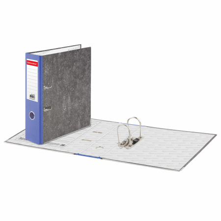 Папка-регистратор BRAUBERG, фактура стандарт, с мраморным покрытием, 75 мм, синий корешок, 220989 - Папки-регистраторы с арочным механизмом