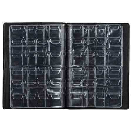 Альбом нумизмата для 96 монет, 125х175 мм, комбинированный, ПВХ, бордовый, STAFF, 238073 - Альбомы для монет и купюр