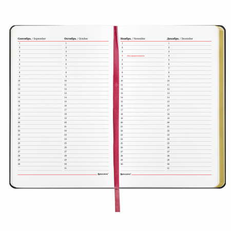 Ежедневник недатированный А5 (138х213 мм), BRAUBERG VISTA, под кожу, гибкий, 136 л., "Pomegranate", 112022 - Ежедневники с покрытием "под кожу и ткань"