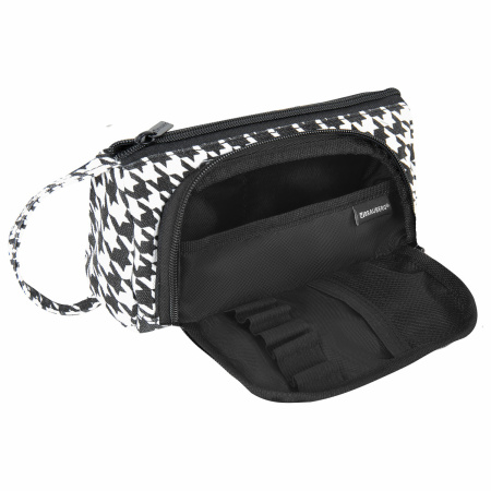 Пенал-косметичка BRAUBERG с ручкой, 1 откидная планка, полиэстер, 22x10х8 см, "Houndstooth", 271560 - Пеналы мягкие