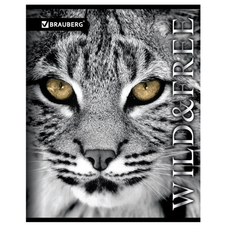 Тетрадь А5, 48 л., BRAUBERG, скоба, линия, обложка картон, ДИКИЕ И СВОБОДНЫЕ, 401897 - Тетради 40-48 листов
