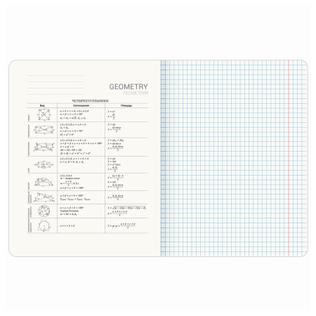 Тетрадь предметная "СИЯНИЕ ЗНАНИЙ" 48 л., глянцевый УФ-лак, ГЕОМЕТРИЯ, клетка, BRAUBERG, 404525 - Тетради предметные