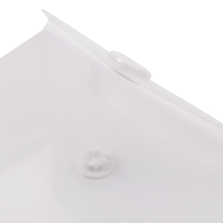 Папка-конверт с кнопкой МАЛОГО ФОРМАТА (74х105 мм), А7 (для визиток), матовая прозрачная, 0,18 мм BRAUBERG, 227325 - Папки-конверты с кнопкой