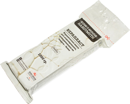 Керамическая масса, затвердевающая на воздухе (глина) KOH-I-NOOR 131706, 1000 г, белый