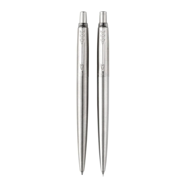 Набор PARKER "Jotter Stainless Steel CT": шариковая ручка синяя и механический карандаш, 2093256 - Подарочные ручки в наборах