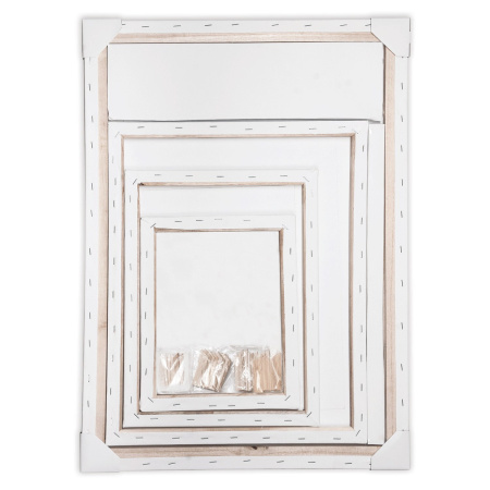 Холсты на подрамнике BRAUBERG ART DEBUT, НАБОР 4шт, грунтованные, 100% хлопок, мелкое зерно, 191028 - Холсты