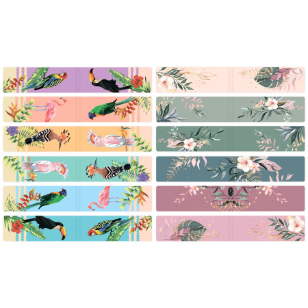 Закладки для книг МАГНИТНЫЕ, "TROPICS", набор 12 шт., 60x20 мм, BRAUBERG, 113172 - Закладки для книг
