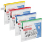 Папка-конверт на молнии МАЛЫЙ ФОРМАТ (238х180 мм) А5, молния ассорти, ПВХ, прозрачная, BRAUBERG "Segment", 223887 - Папки-конверты на молнии