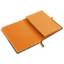Блокнот А5 (148х218 мм), BRAUBERG "DUO" под кожу с резинкой, 80 л., клетка, оранжевый/зеленый, 113435 - Бизнес-блокноты и бизнес-тетради