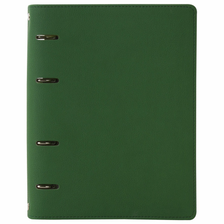 Тетрадь на кольцах А5 (180х220 мм), 120 листов, под кожу, клетка, BRAUBERG "Joy", зелёный/светло-зелёный, 129991 - Тетради на кольцах и сменные блоки к ним