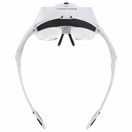 Лупа налобная с LED-ПОДСВЕТКОЙ, 5 сменных линз 95х33 мм, увеличение 1,0 - 3,5, BRAUBERG, 455929 - Лупы