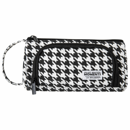 Пенал-косметичка BRAUBERG с ручкой, 1 откидная планка, полиэстер, 22x10х8 см, "Houndstooth", 271560 - Пеналы мягкие