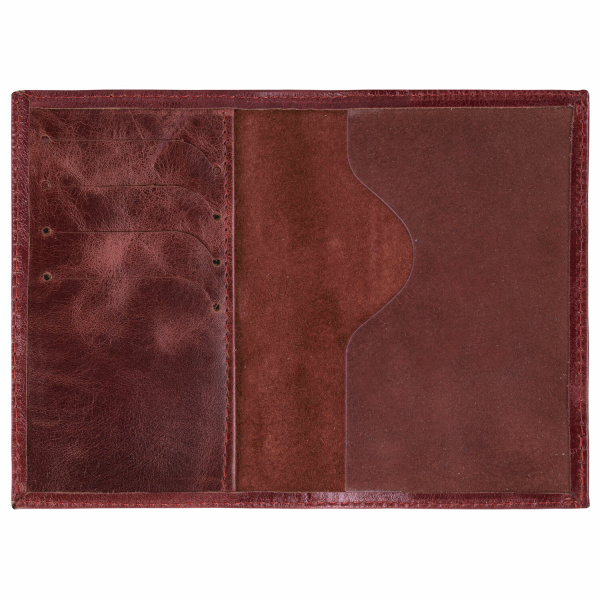 Обложка для паспорта натуральная кожа пулап, "Passport", кожаные карманы, коричневая, BRAUBERG, 238197 - Обложки для паспорта