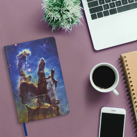 Ежедневник недатированный А5 (138х213 мм), BRAUBERG VISTA, под кожу, гибкий, 136 л., "SpaceX", 111994 - Ежедневники с покрытием "под кожу и ткань"