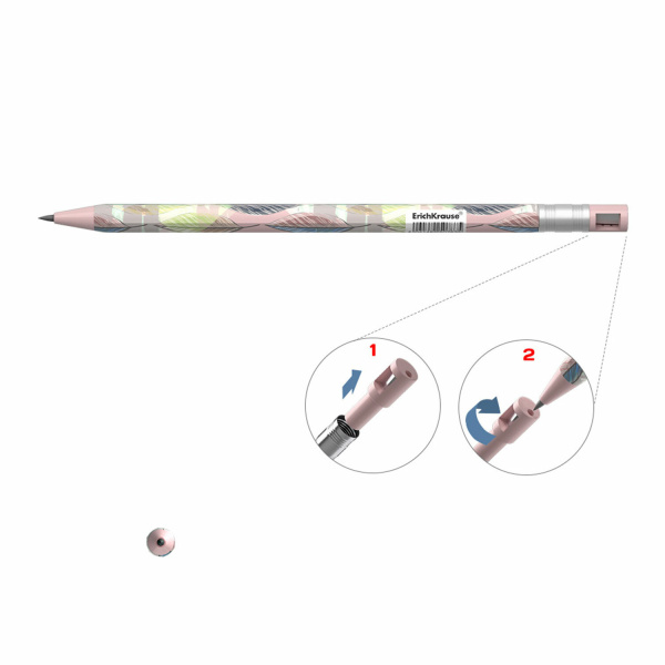 Карандаш механический цанговый 2 мм, ERICH KRAUSE ColorTouch, "Flora", корпус ассорти, 50763 - Карандаши механические