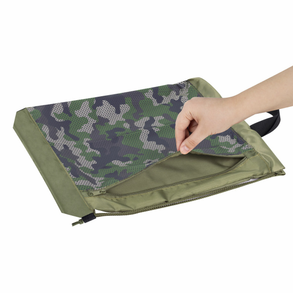 Мешок для обуви ЮНЛАНДИЯ, с ручками, боковой карман на молнии, 46х36 см, "Camo Mode", 271613 - Мешки для обуви