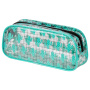 Пенал-косметичка BRAUBERG LUCENT на молнии, прозрачный, "Cactus", 21х5х9 см, 270053 - Пеналы мягкие